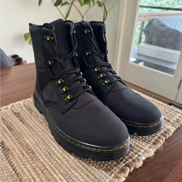 Dr Marten Combs Tech II Black Lace Up Combat Boots - Picture 2 of 3